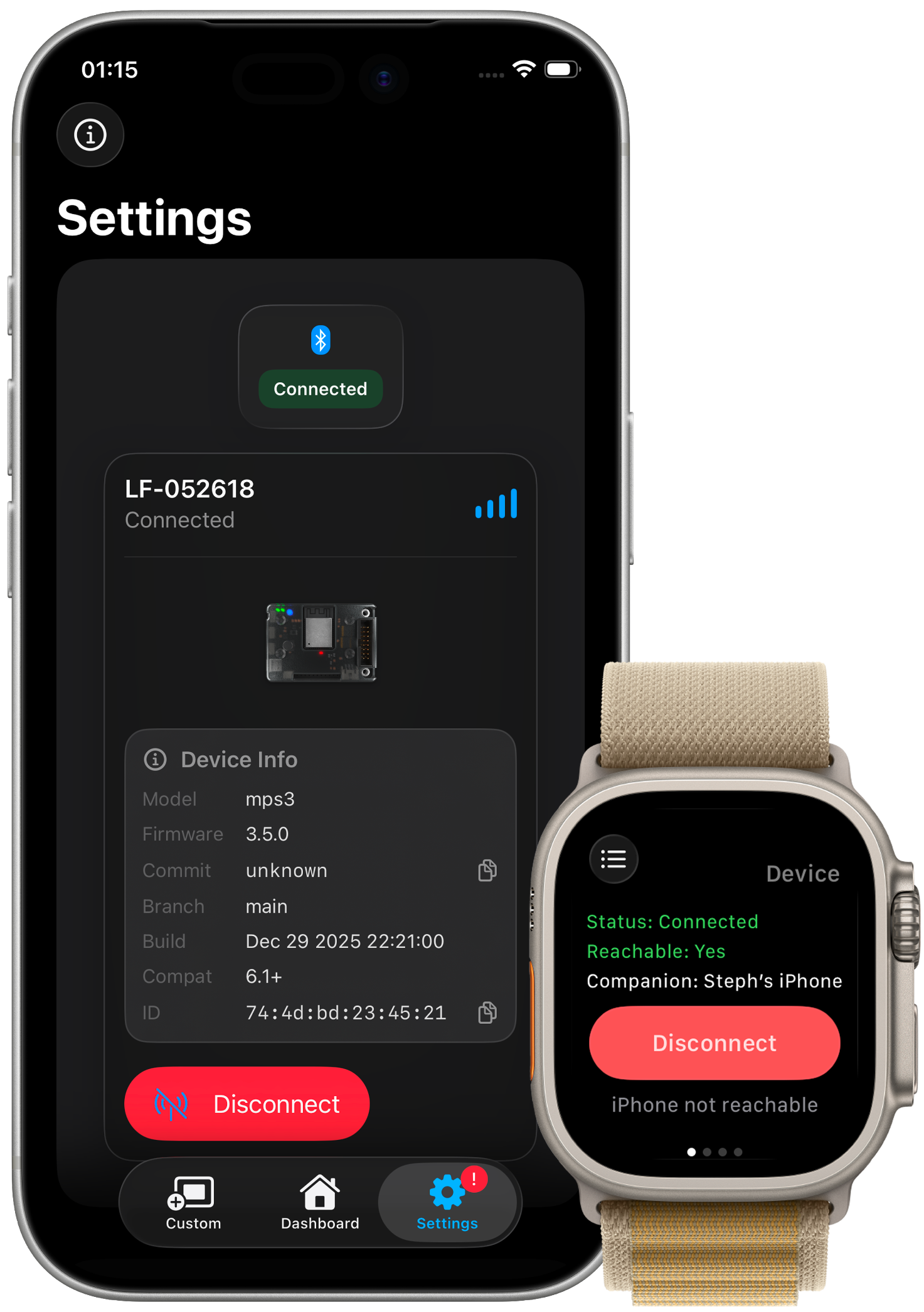 LumiFur iOS settings screen
